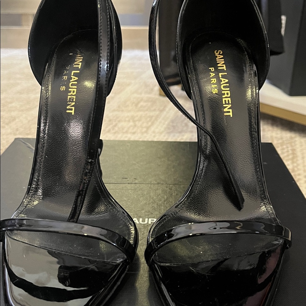 Saint Laurent Black Strappy Heels - Picture 9 of 11